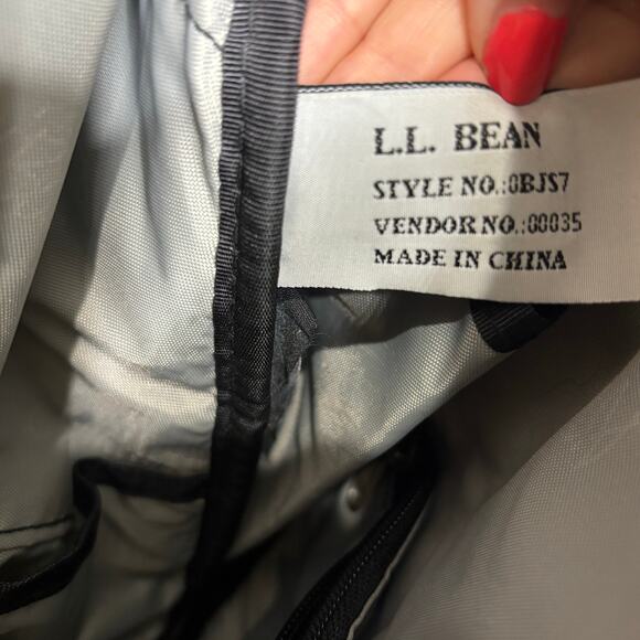 LL Bean Vintage Tapestry Leather Trim Sling Backpack - Picture 6 of 11